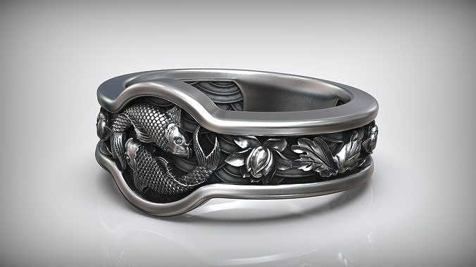 Silver Ring "Balance - Coi Fish"